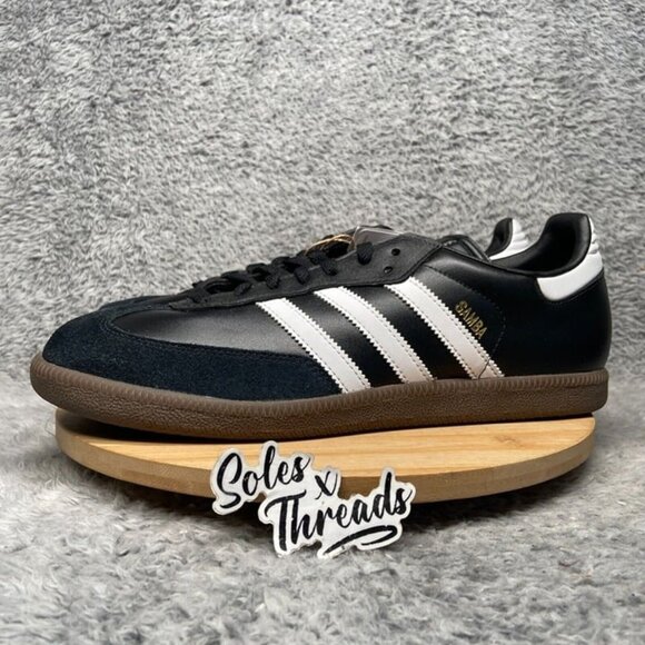 Adidas Samba Size 11.5 Men Black White Sneakers 019000 - Picture 5 of 9